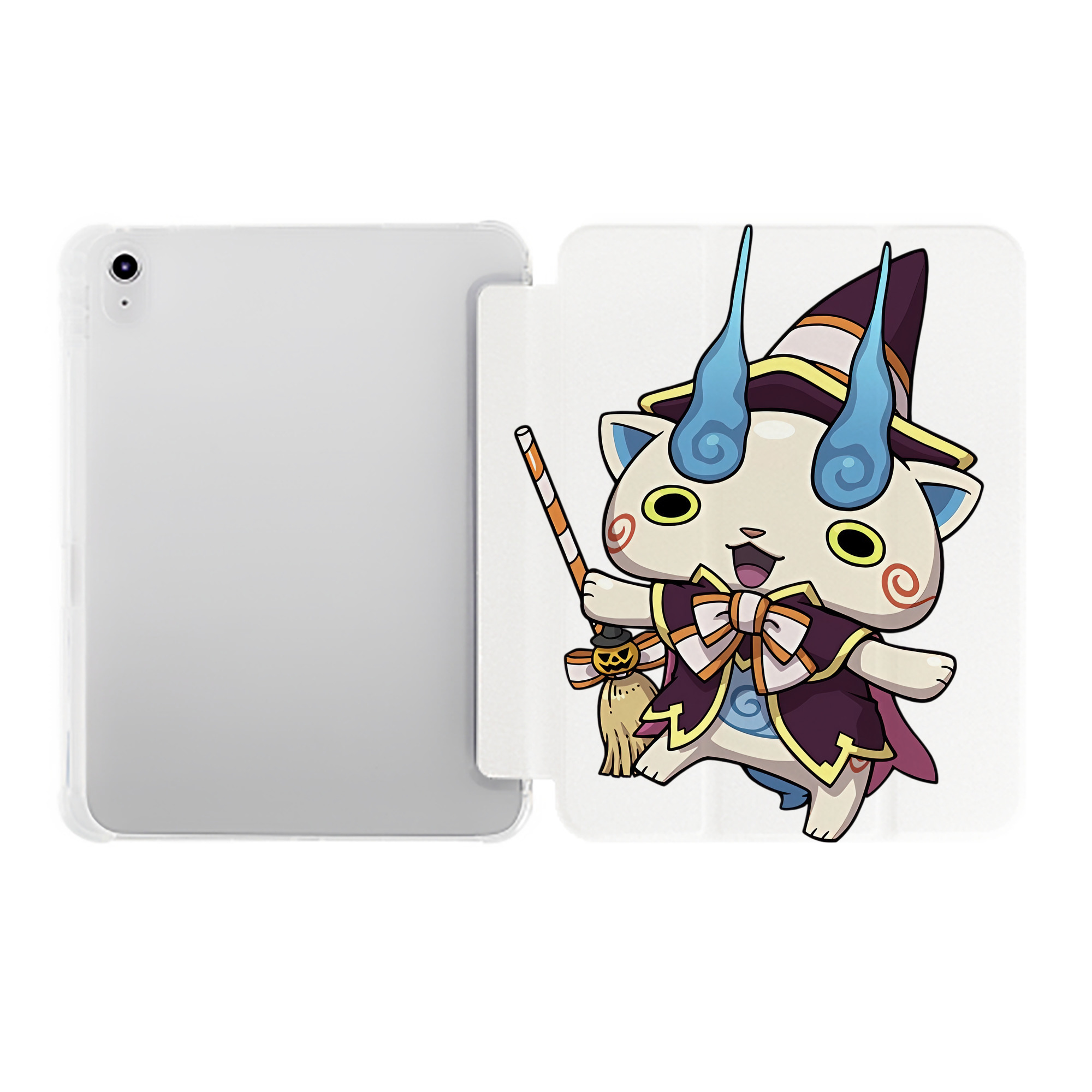 （画像用） 妖怪ウォッチ Yo-kai Watch IPad ケース ペン収納付き 三つ折りスタンド PUレザー×シリコン 対応機種9.5/10.5/10.9インチ